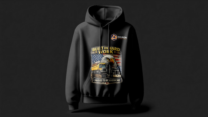 “Proud To Re American” Branded Hoodie Black