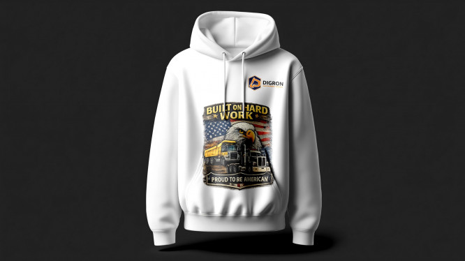 “Proud To Re American” Branded Hoodie White