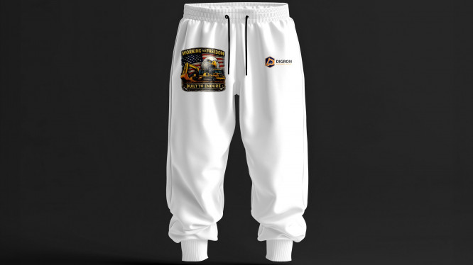 “Built to Endure” Branded Trousers White