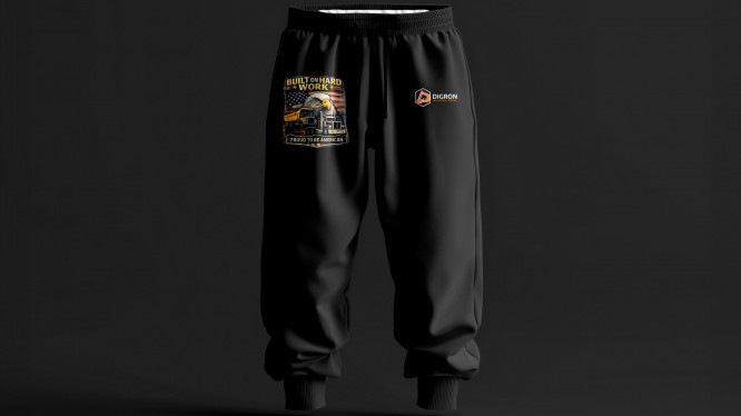 “Proud To Re American” Branded Trousers Black