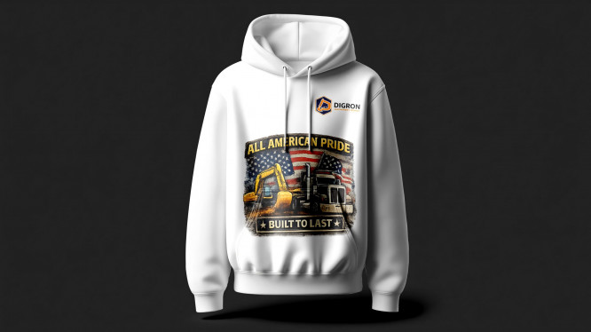 “Built To Last” Branded Hoodie White