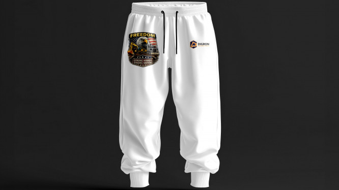 “Strong Hands Strong Nation” Branded Trousers White