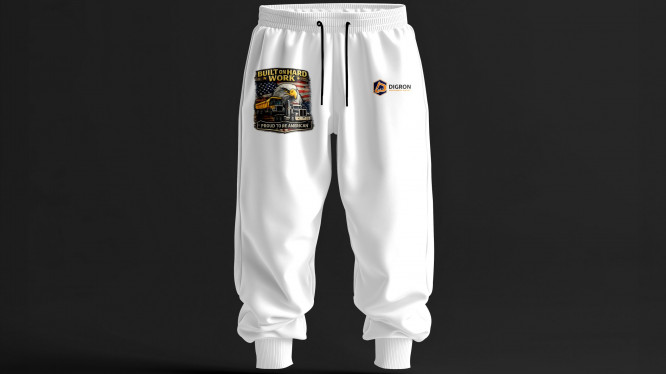“Proud To Re American ” Branded Trousers White