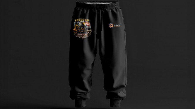 “Strong Hands Strong Nation” Branded Trousers Black